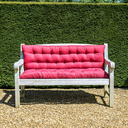 Panca decorativa in legno, colore rosso