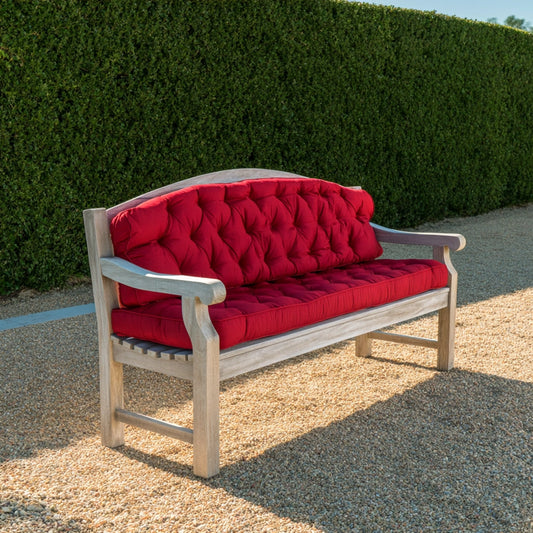 Panca decorativa in legno, colore rosso